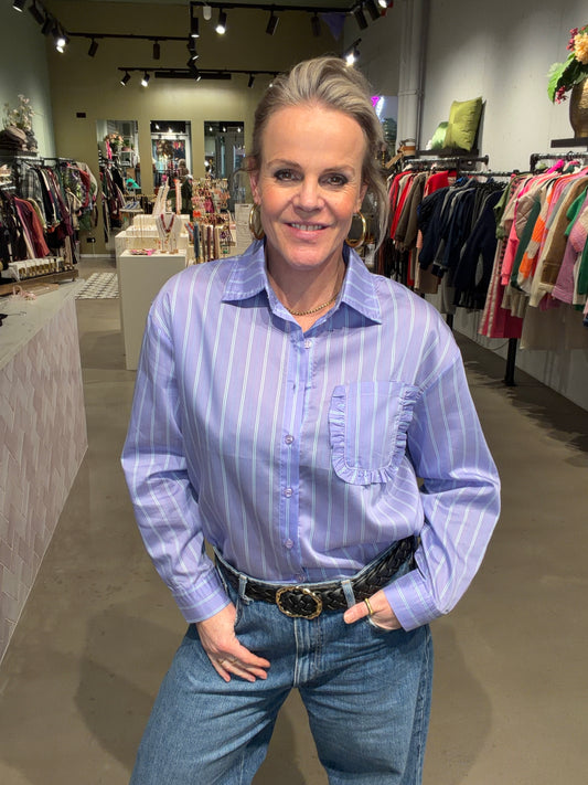 Lila Blouse joli blue stripe