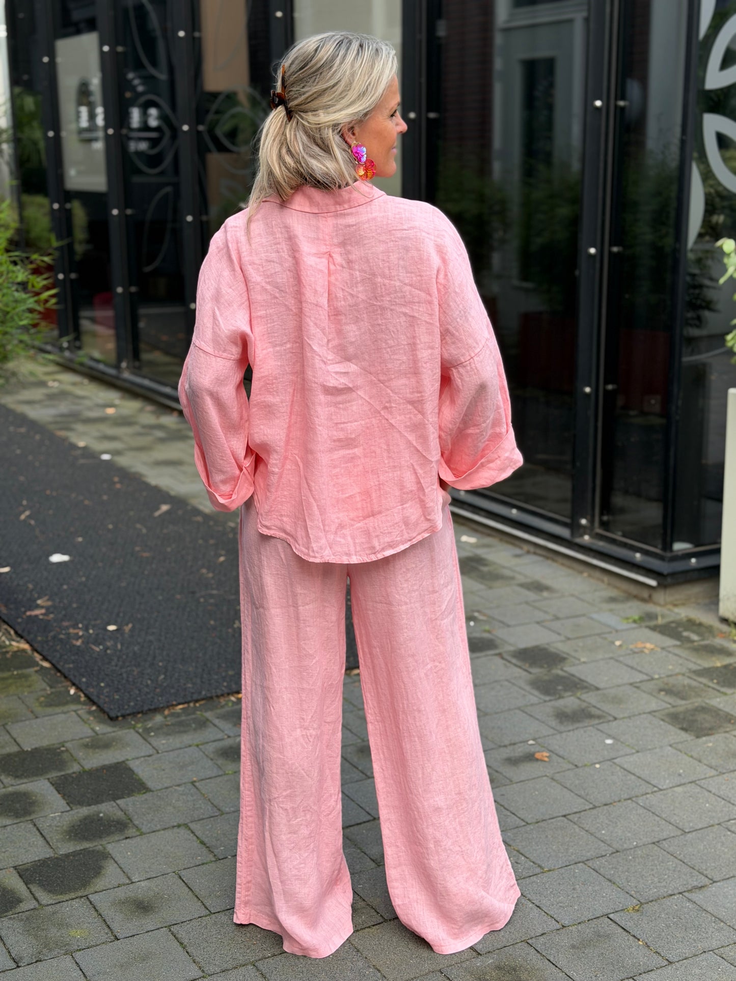 Linnen broek zalm