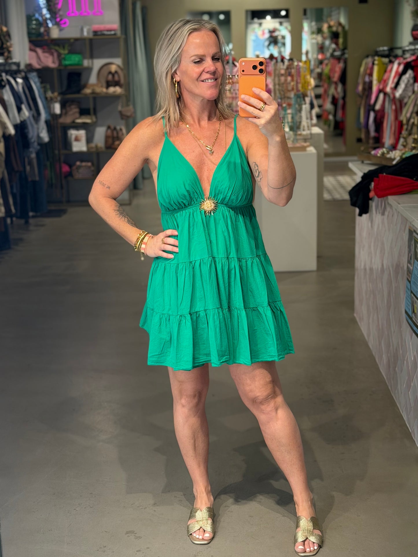 Cotton SUN Dress kort groen