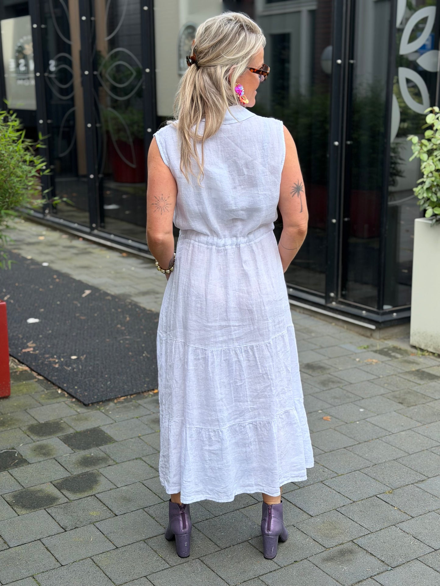 Linnen jurk Cleo wit