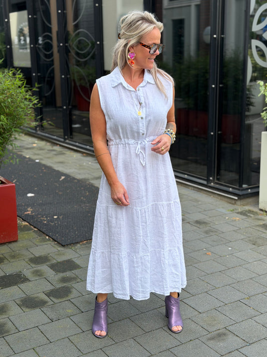 Linnen jurk Cleo wit
