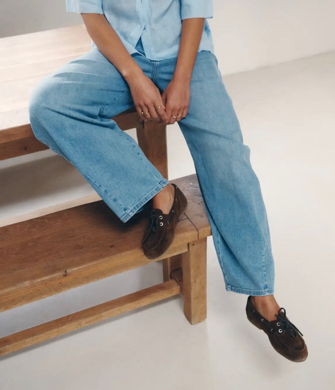 Ana & Lucy - Barrel Loose Jeans light blue