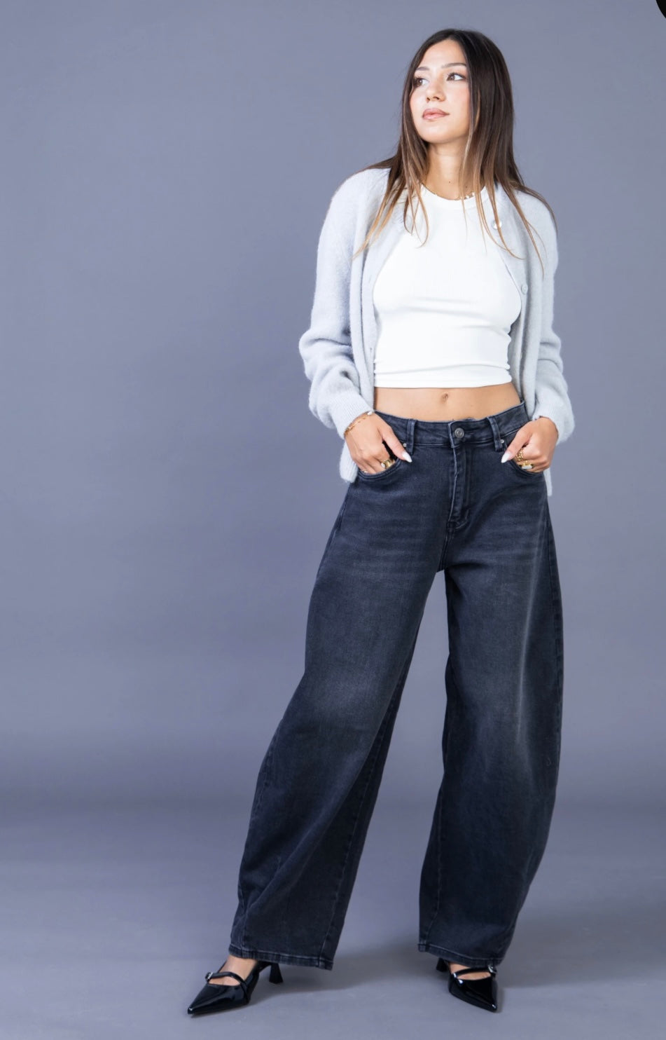 Ana & Lucy Barrel Loose Jeans dark grey