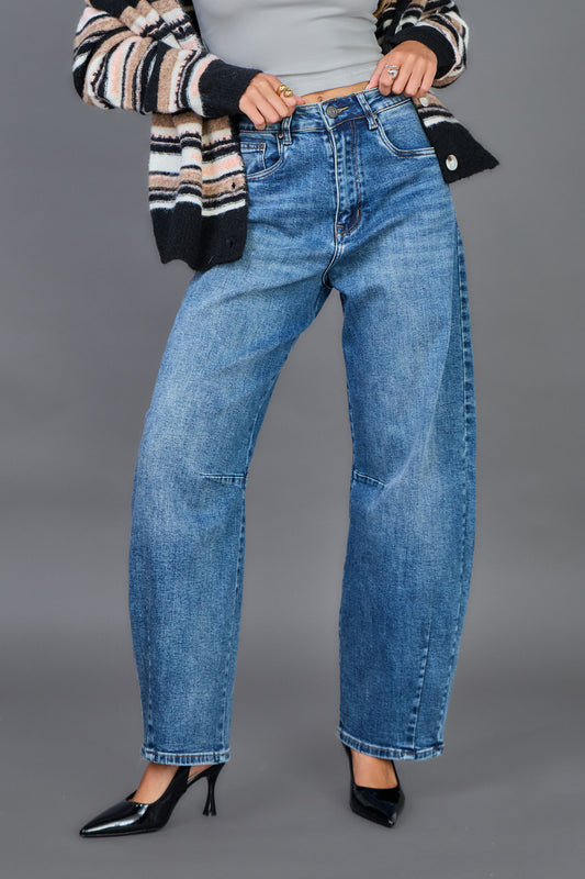 Ana & Lucy - Barrel Jeans mid blue