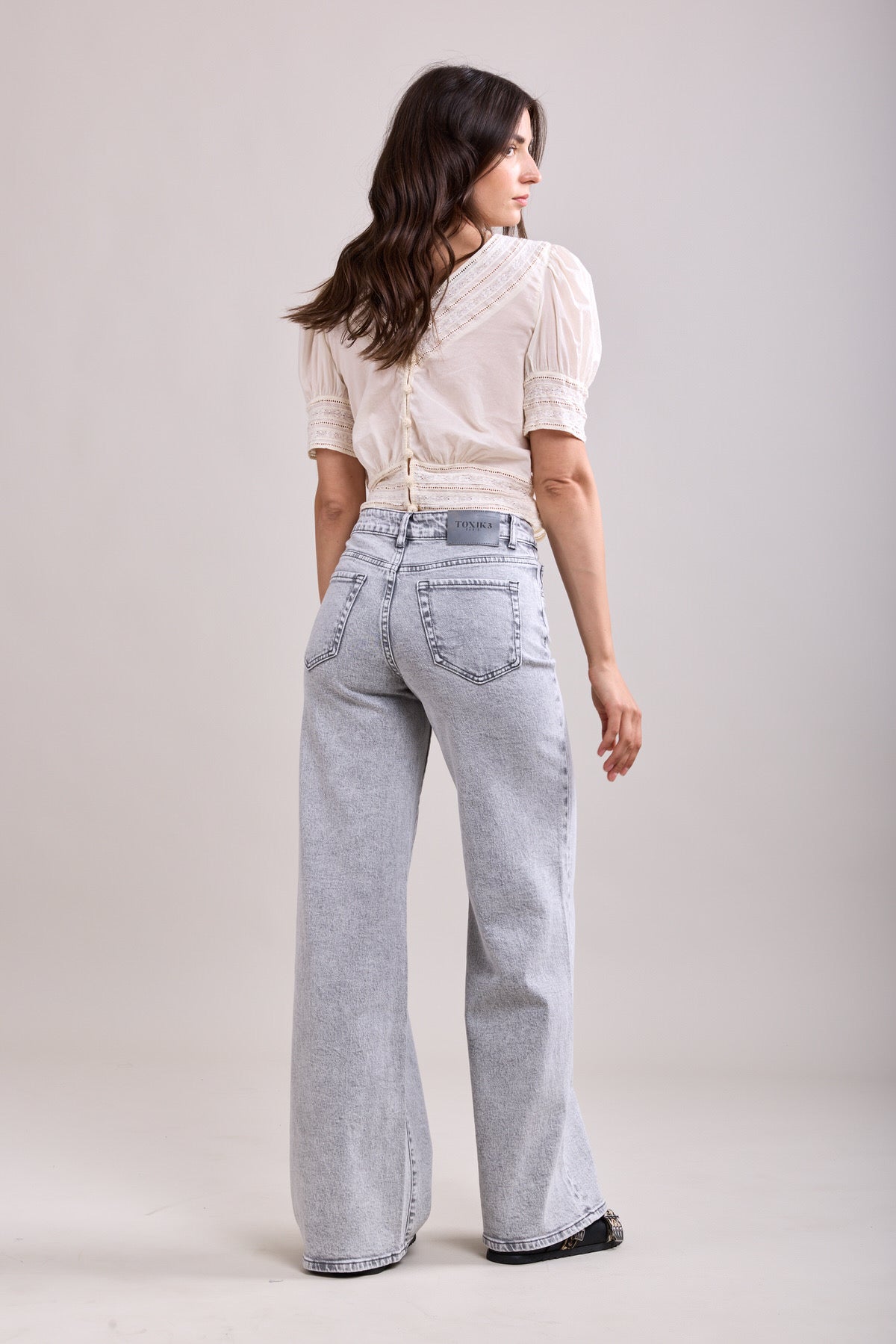 Toxik wide leg jeans 85 licht grijs