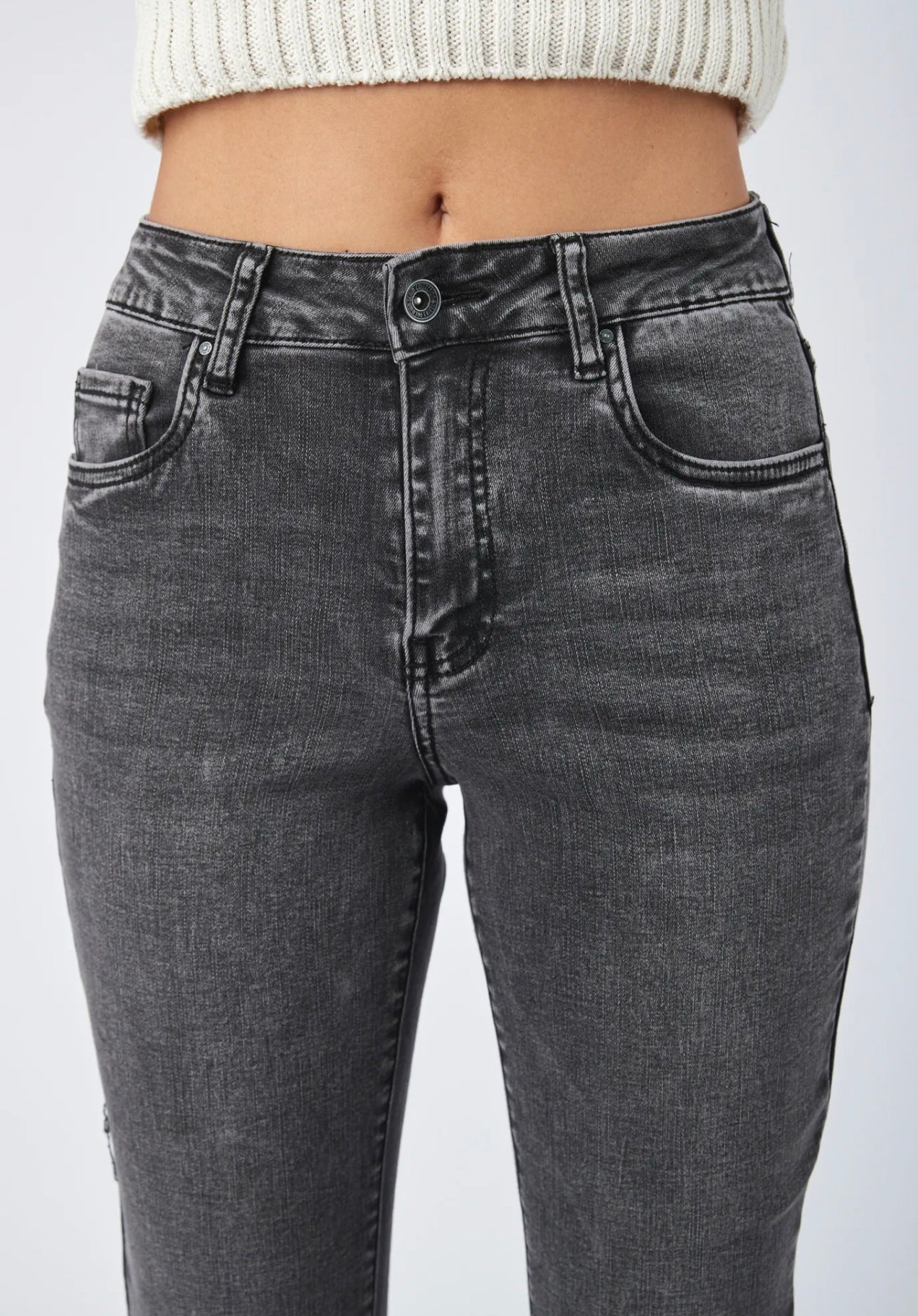 Flared jeans stretch washed black