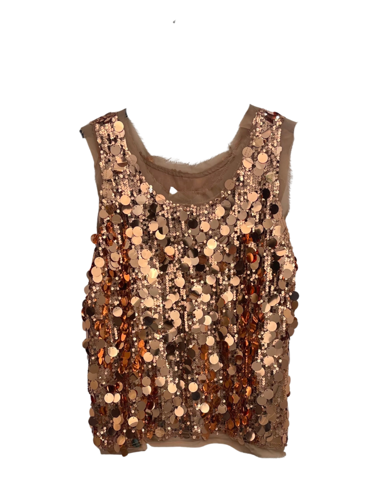 Tanktop paillet brons