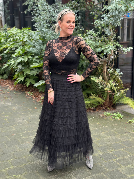 tulle rok zwart