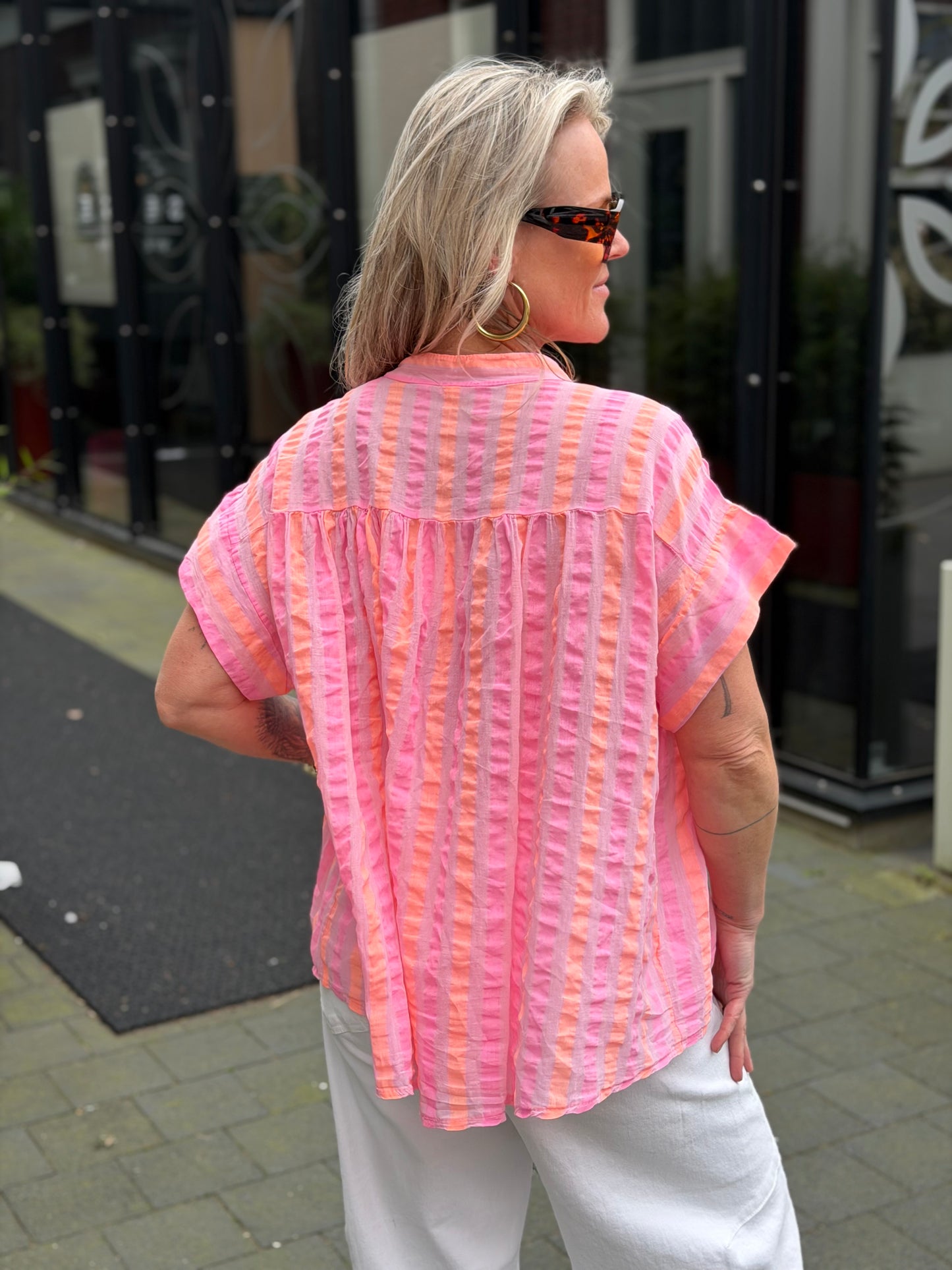 stripe top pink/ ORANGE
