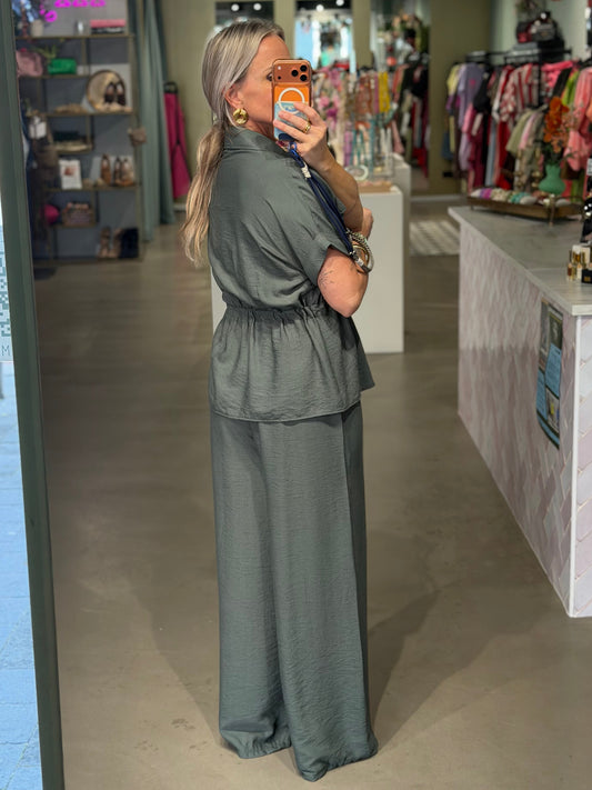 Co-ord set Kim khaki/wasabi