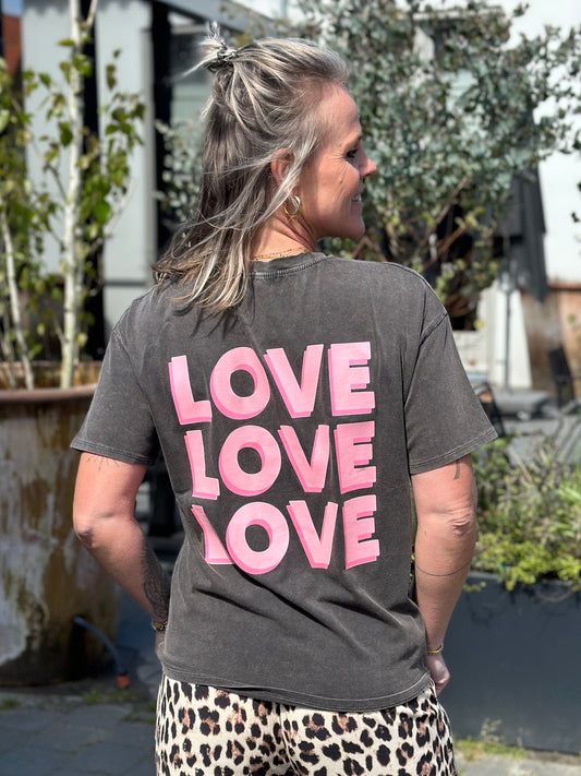 T-shirt Love Love grijs