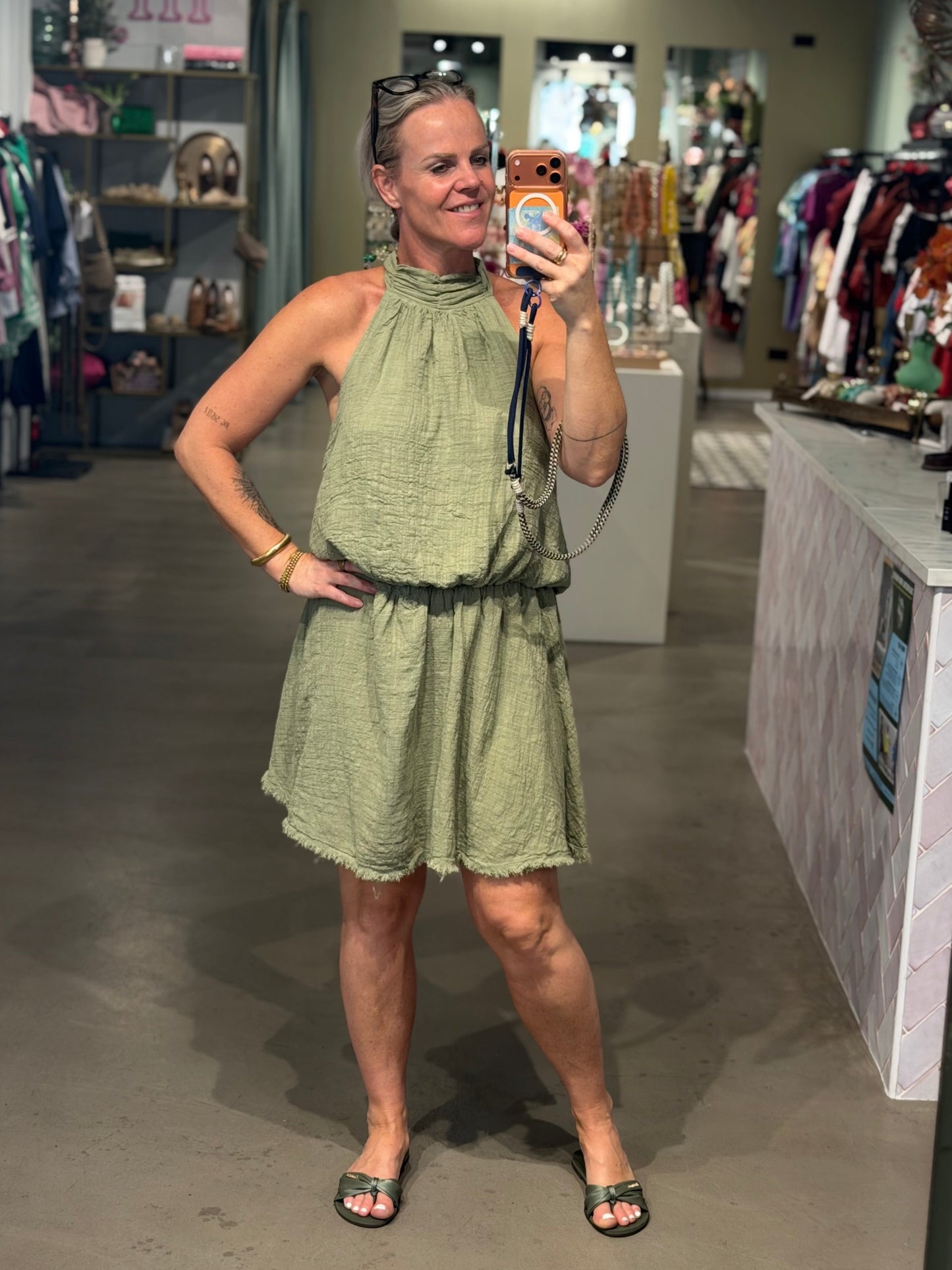 Cotton LOLA dress khaki