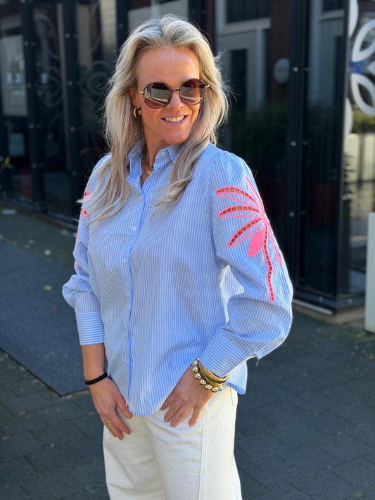 Palm blouse blue