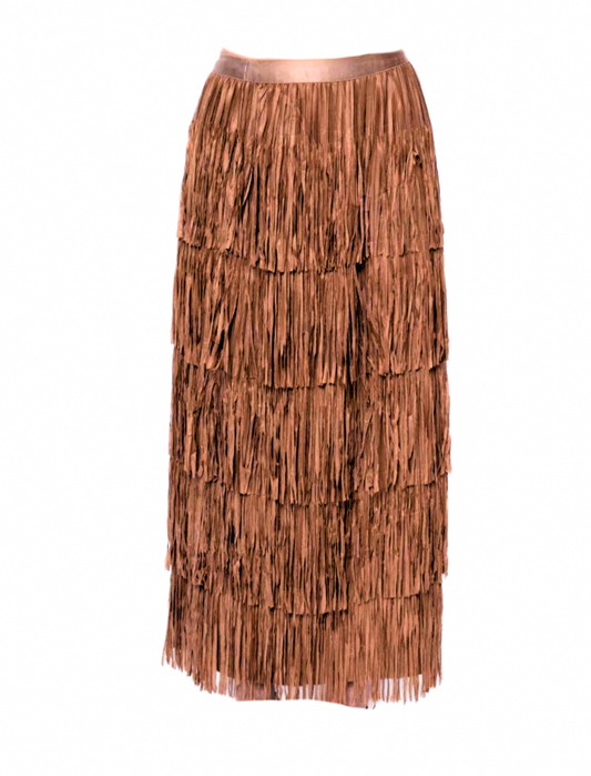 Fringes rok bruin