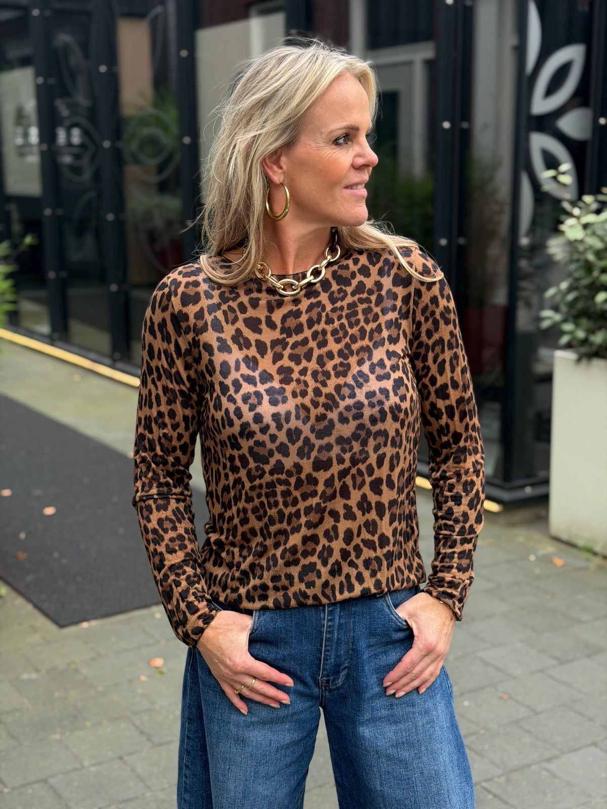 Leopard longsleeve brown