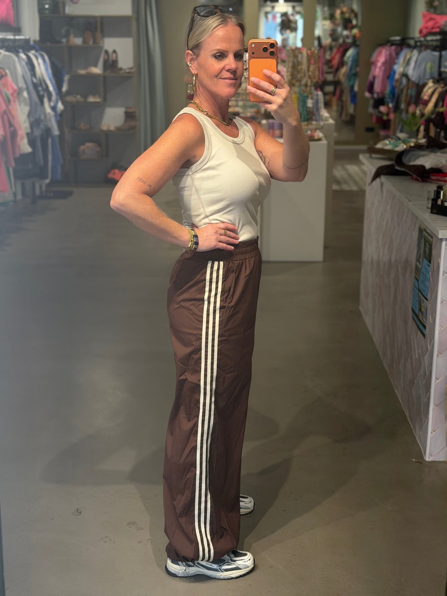 Retro trainingsbroek bruin