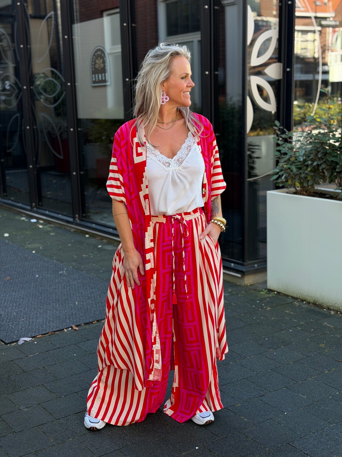 Kimono gold & Silver LOUPINA fuchsia