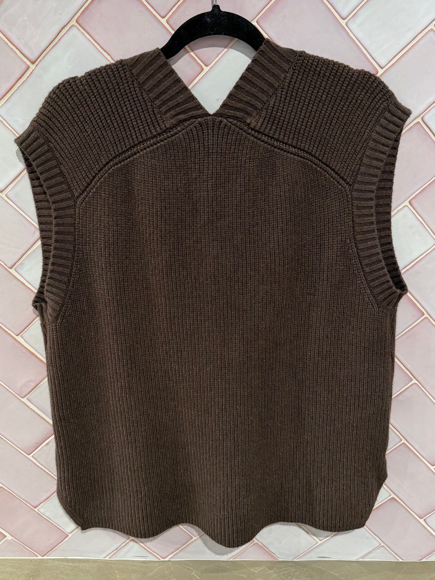 Oversized rib spencer donker bruin