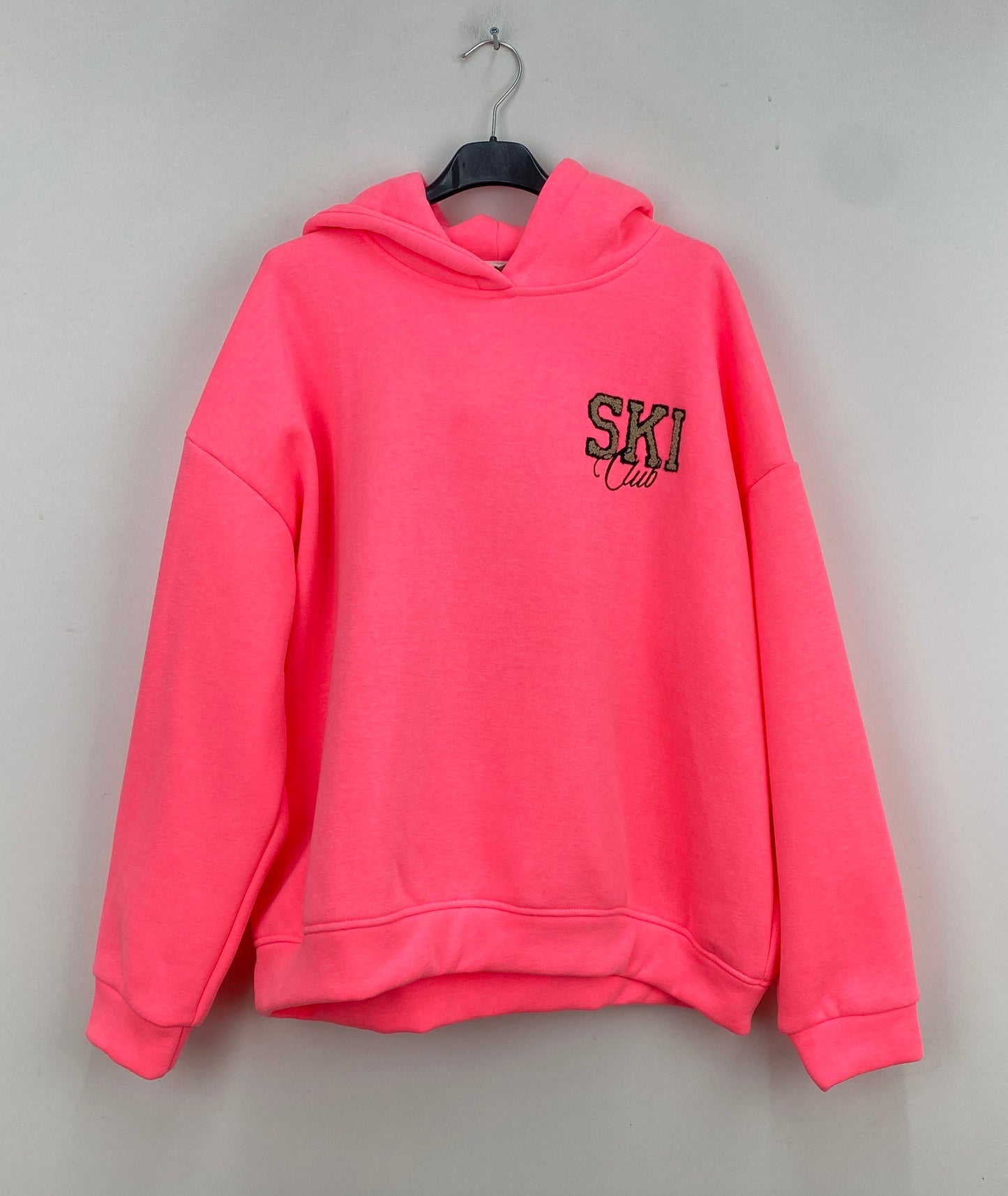 hoodie sweater Ski Club neon koraal