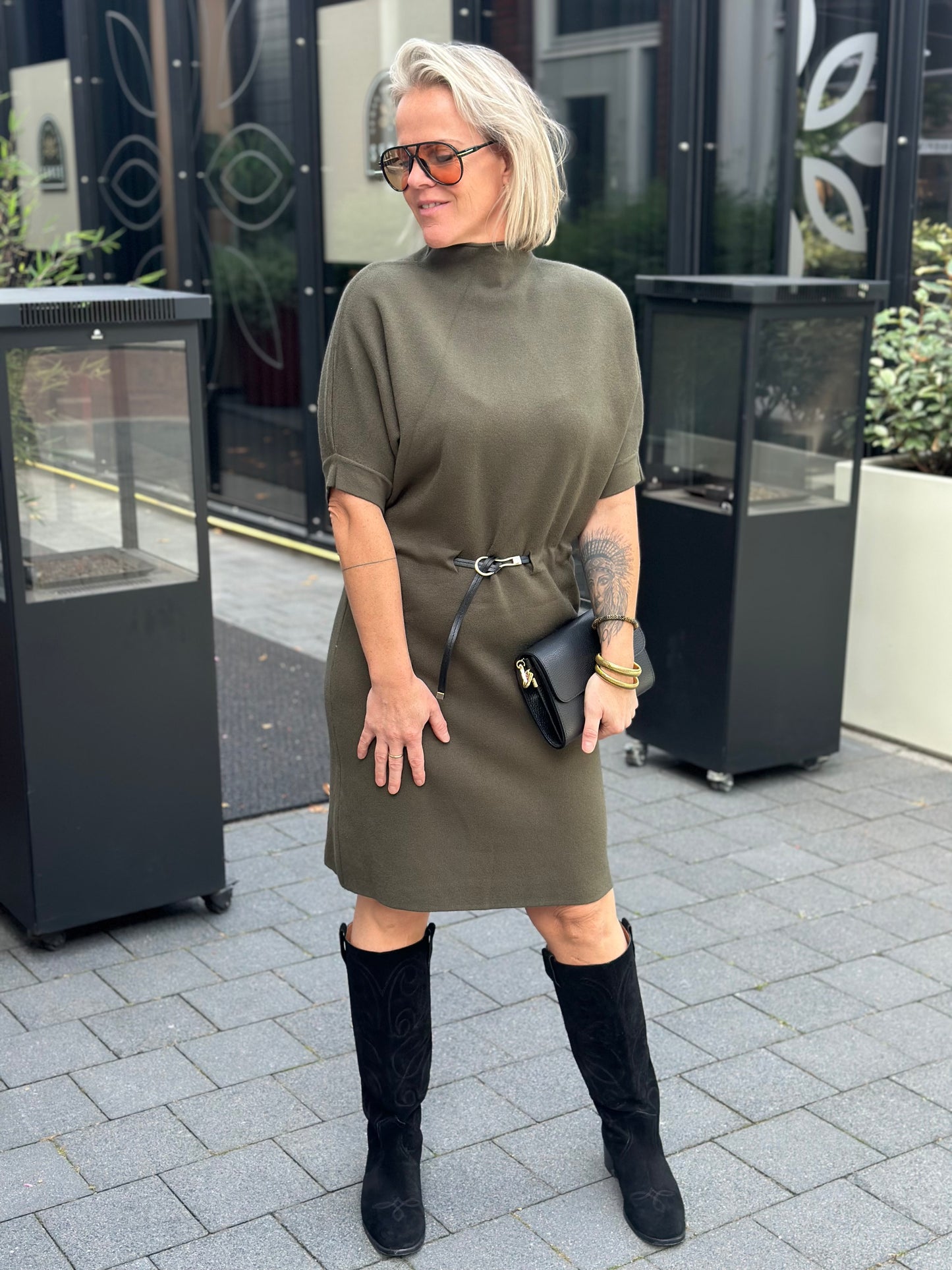 Knitted Dress Violet khaki