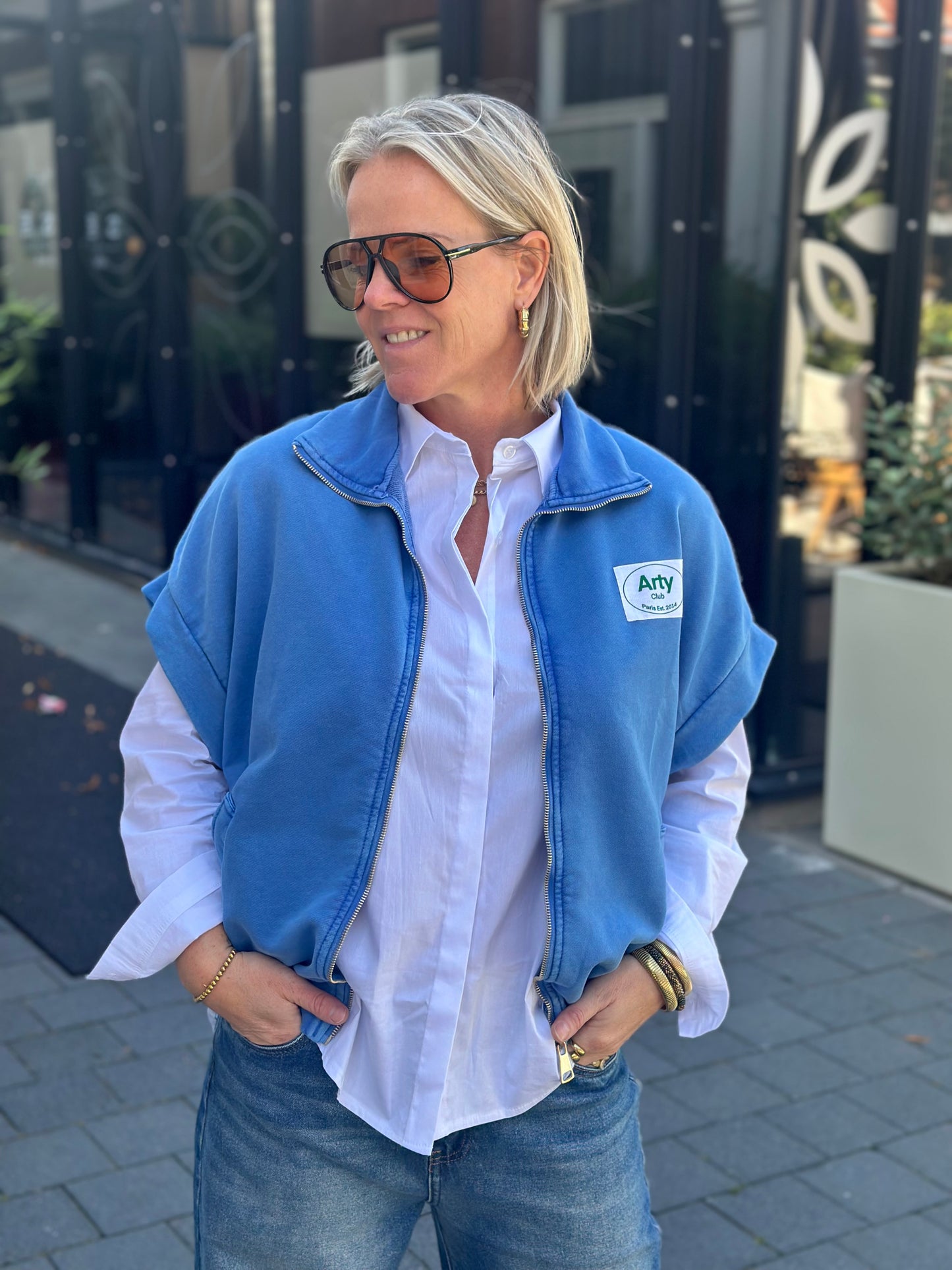 Sweat vest arty blue
