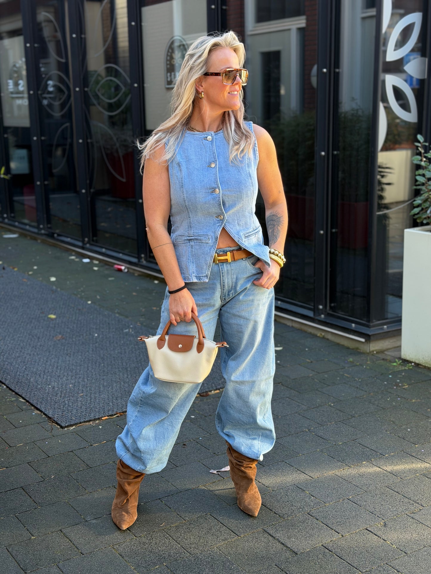Denim gillet blue