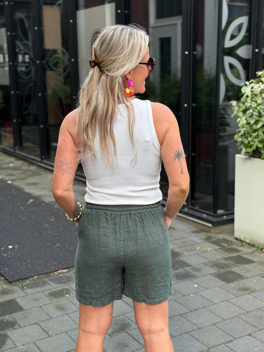 Linnen short khaki
