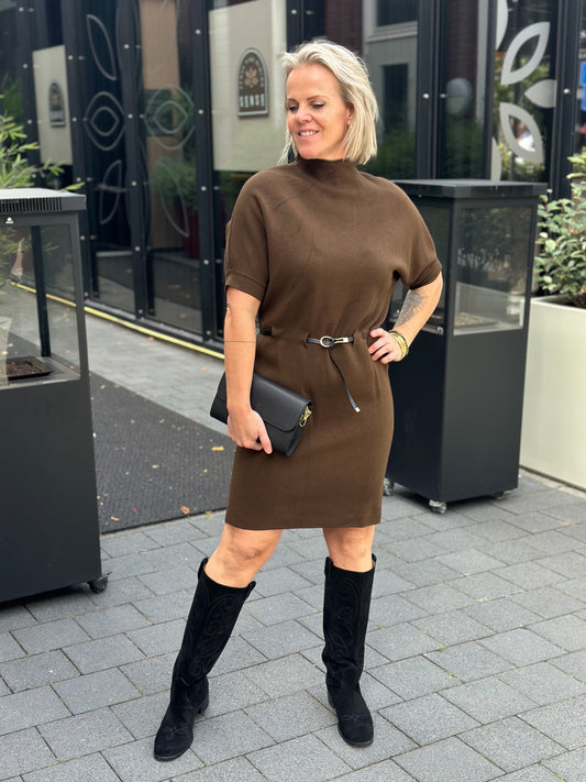 Knitted Dress Violet donker bruin