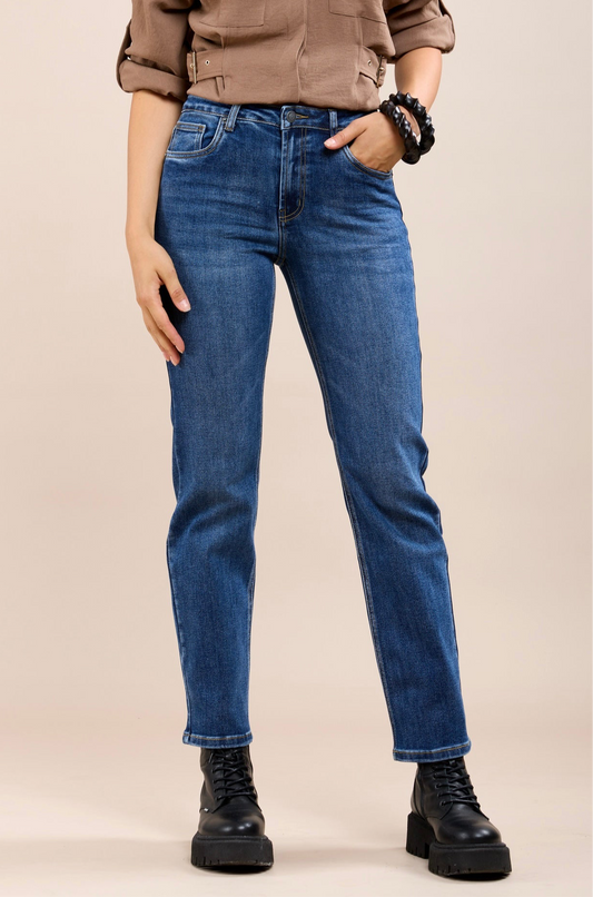 Toxik straight fit jeans 89 donker blauw