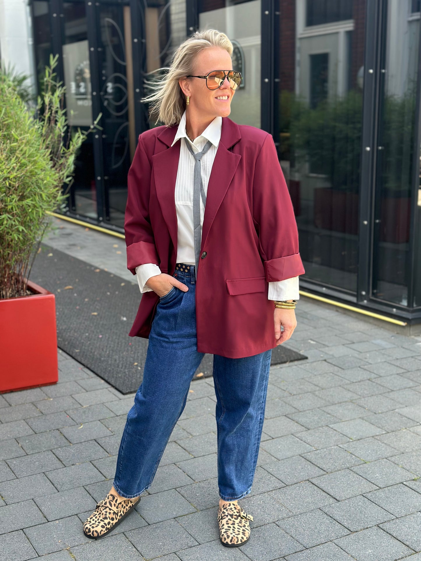 Oversized blazer Bordeaux