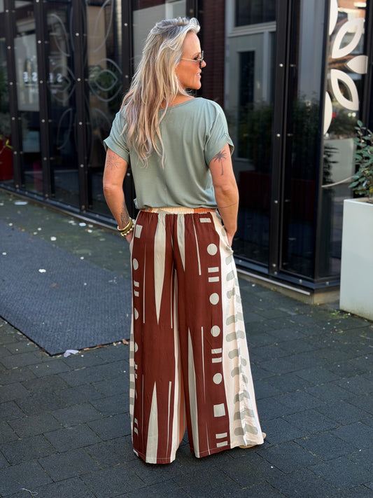 Broek gold & Silver LOUPINA terra