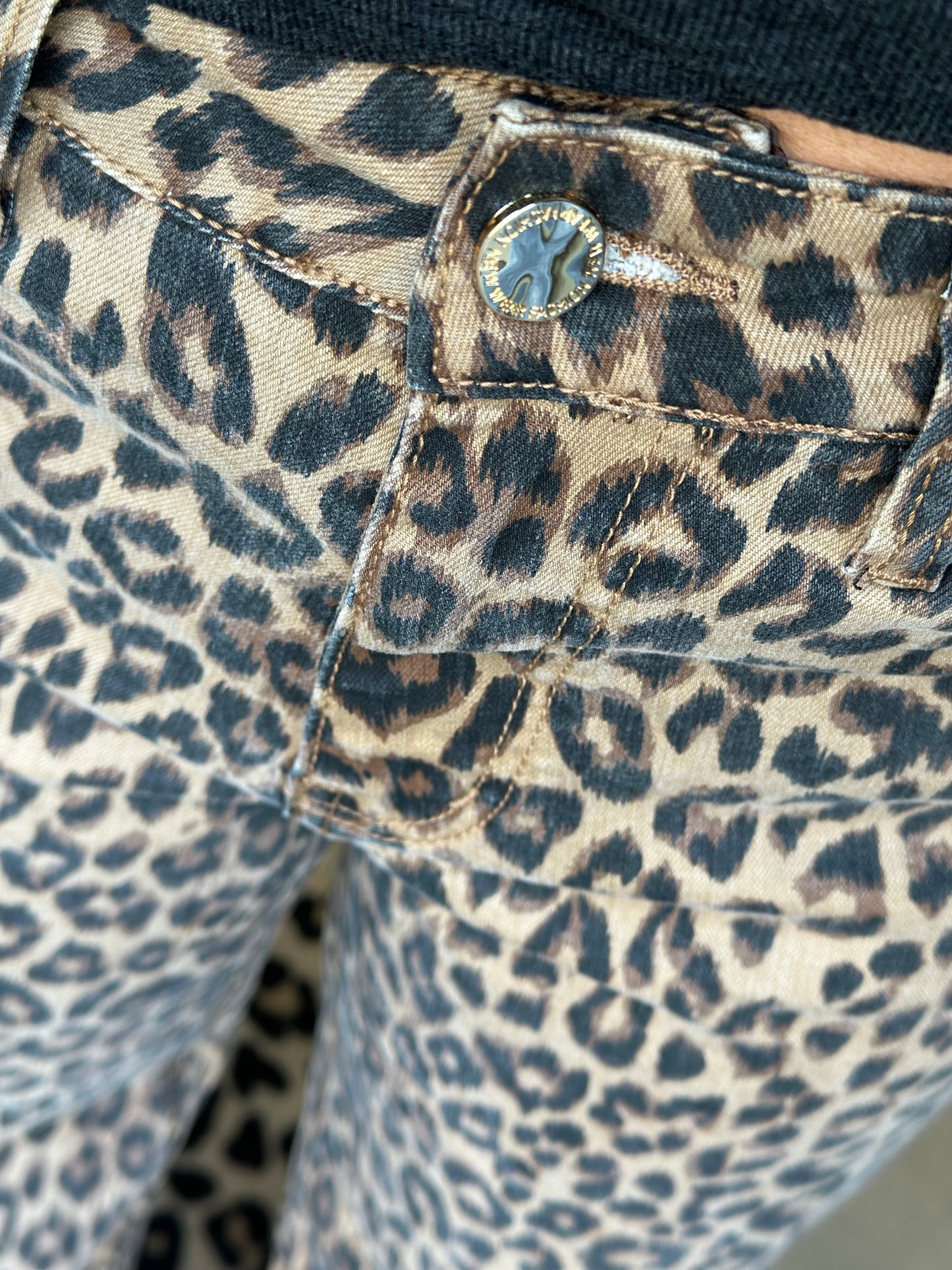 Leopard jeans wide leg