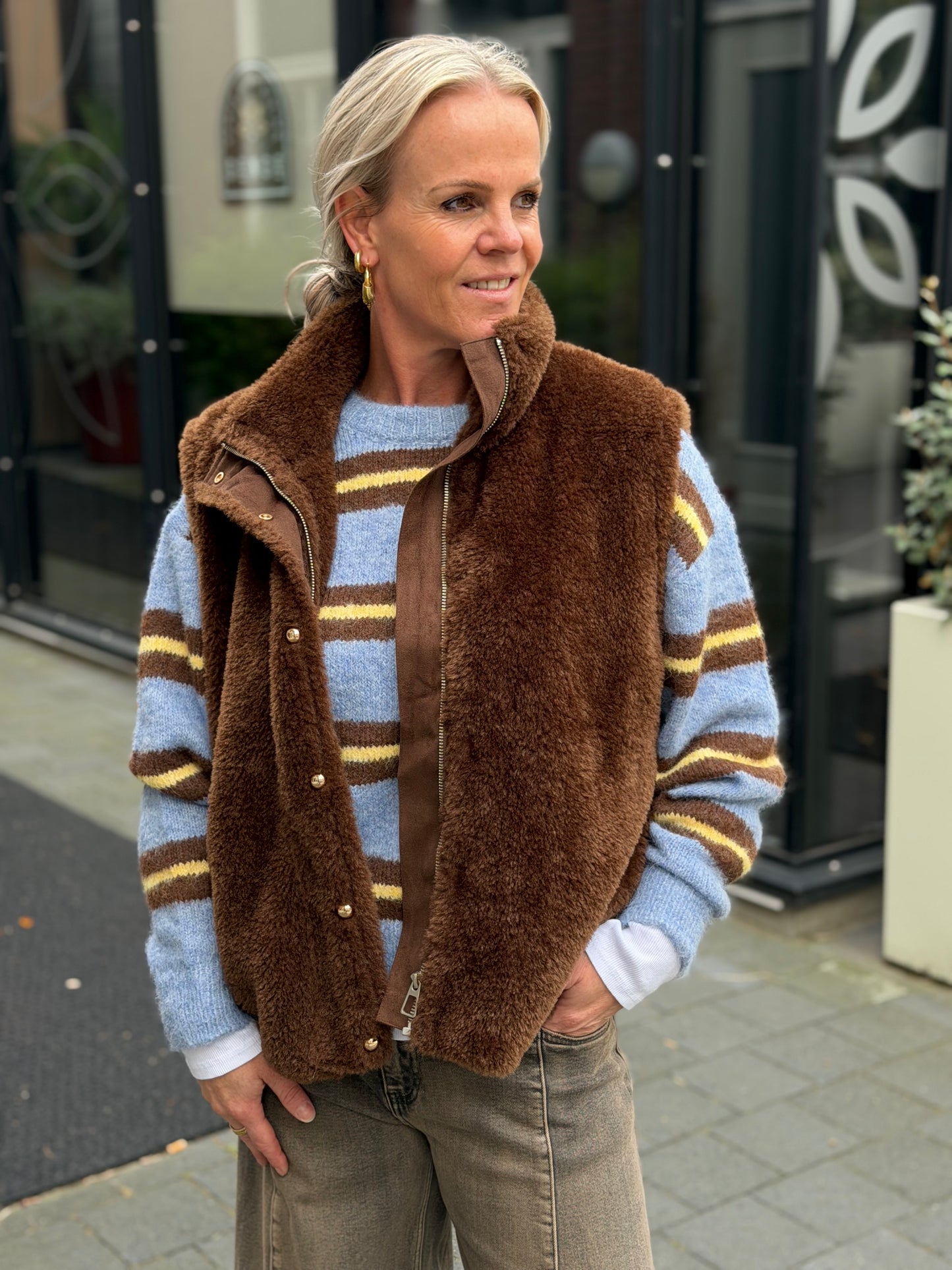 Teddy bodywarmer bruin