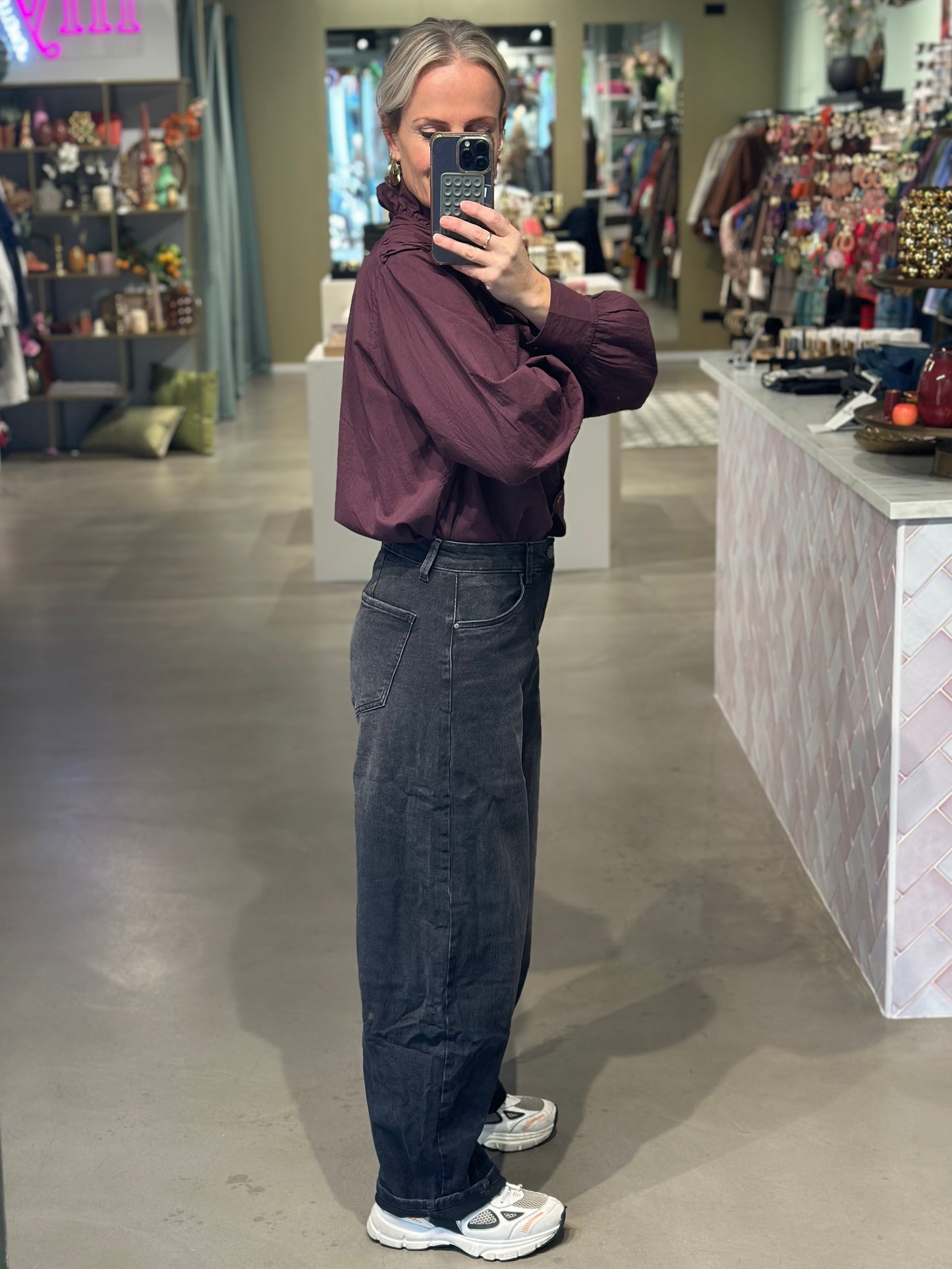 Ana & Lucy Barrel Loose Jeans dark grey