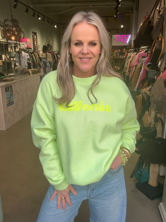 California sweater neon lime