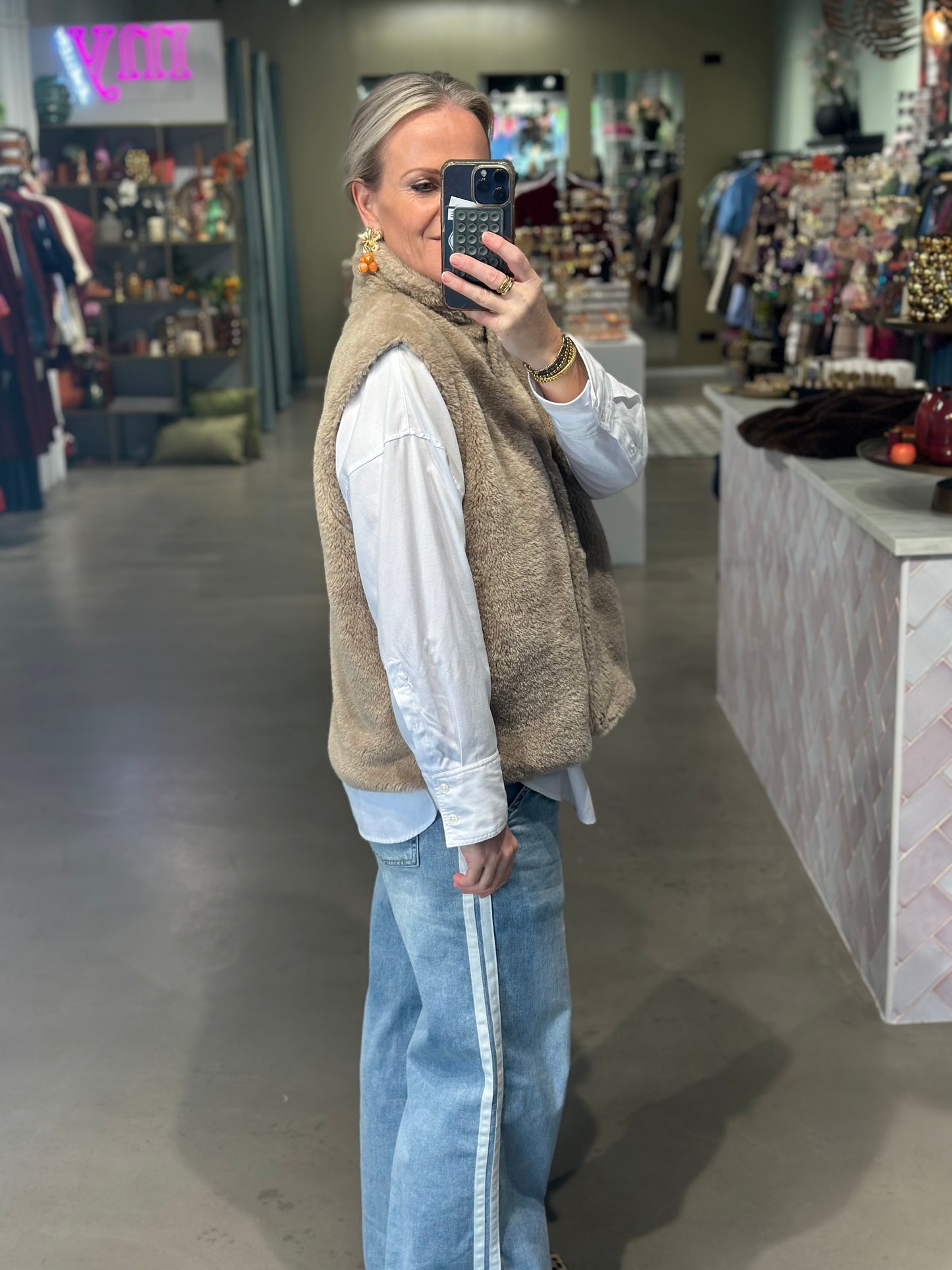 Teddy bodywarmer taupe