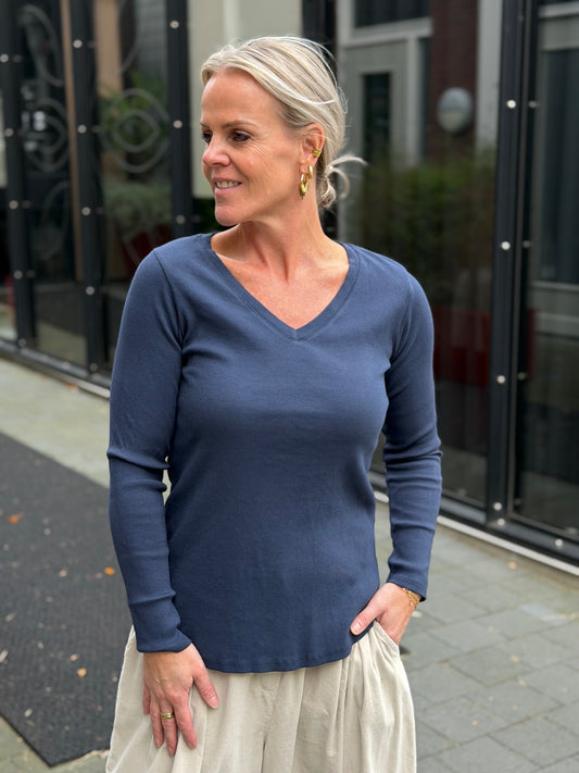 Vhals longsleeve rib Navy