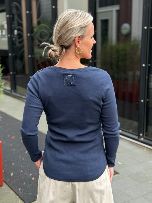 Vhals longsleeve rib Navy