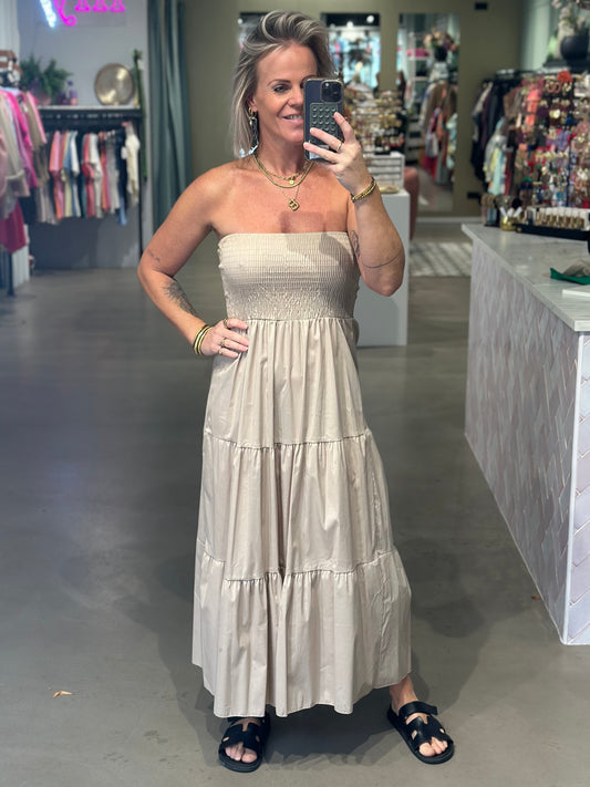 Strapless Dress beige