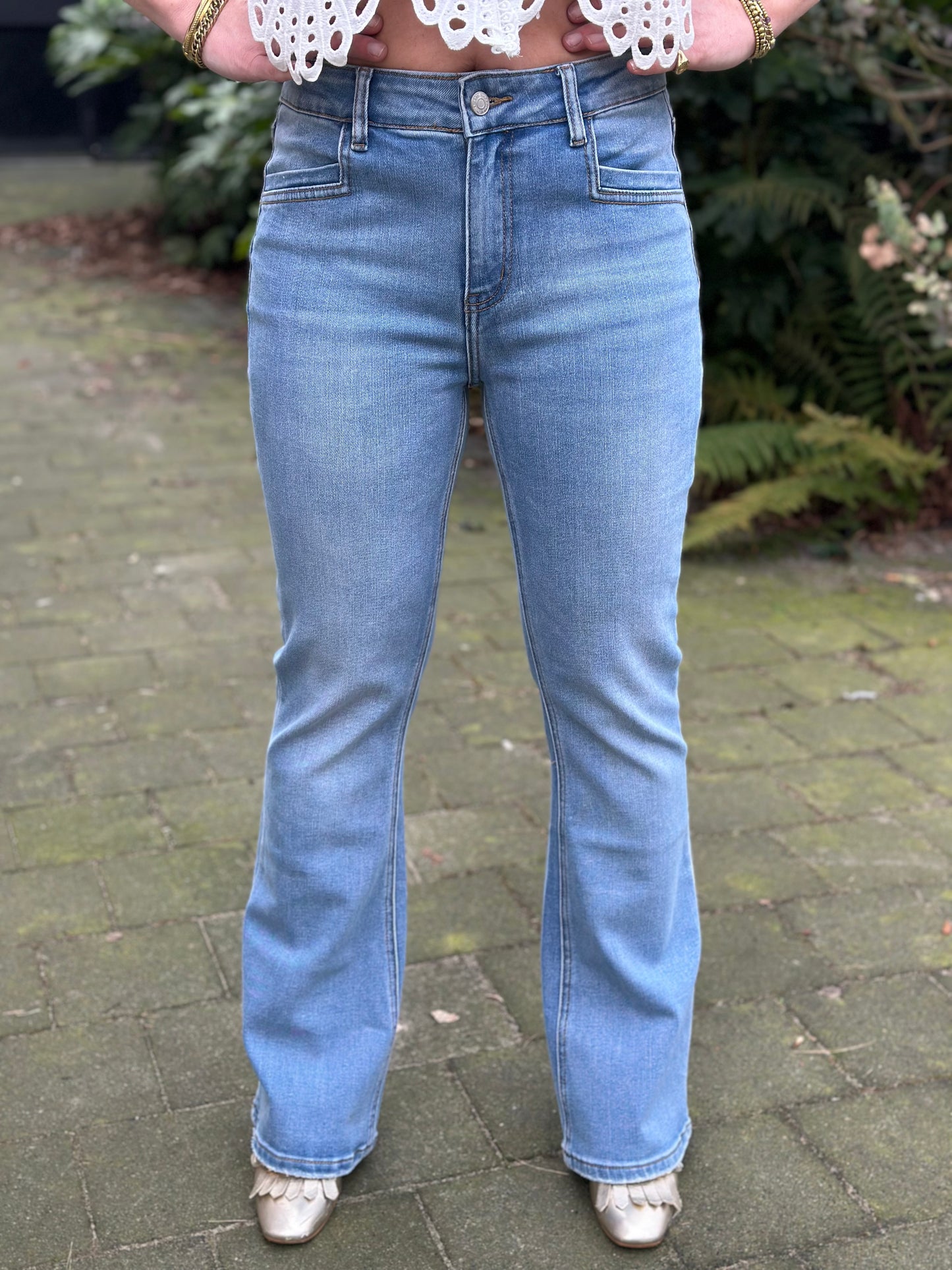 Toxik Bootcut jeans light blue strass