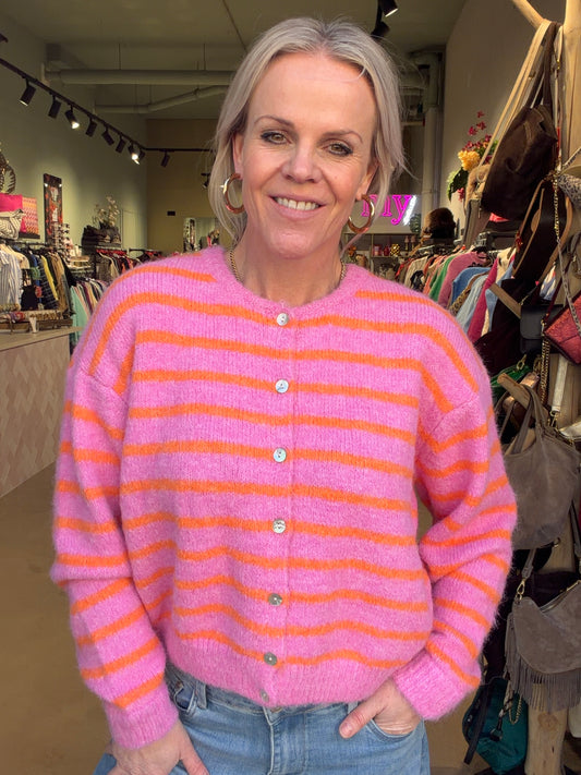 Cardigan Stripe pink Orange
