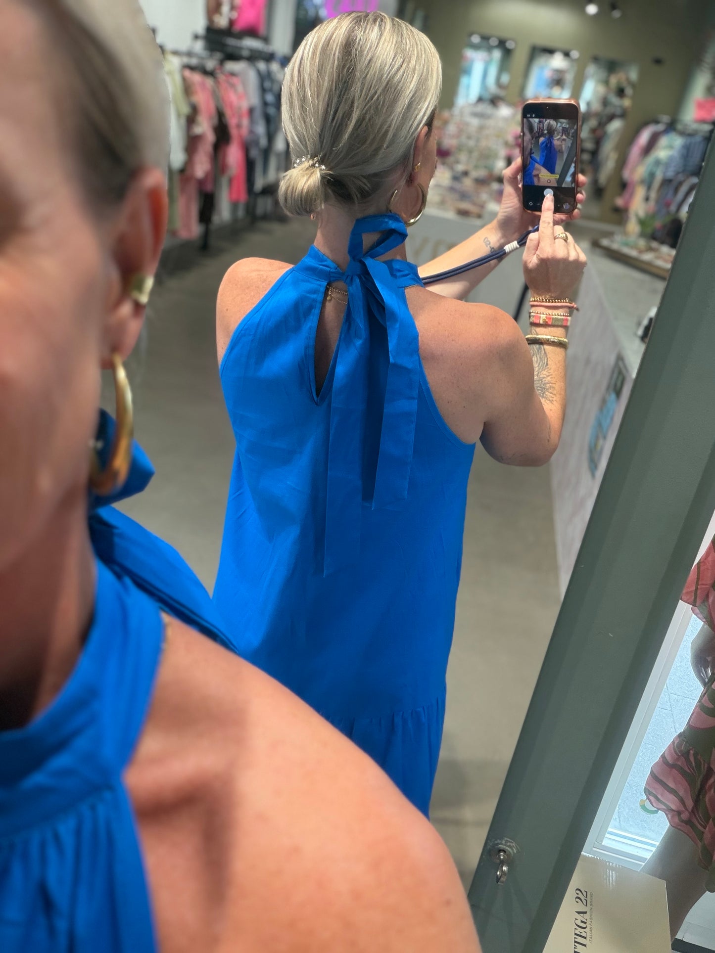 Cotton Halter Dress kobalt