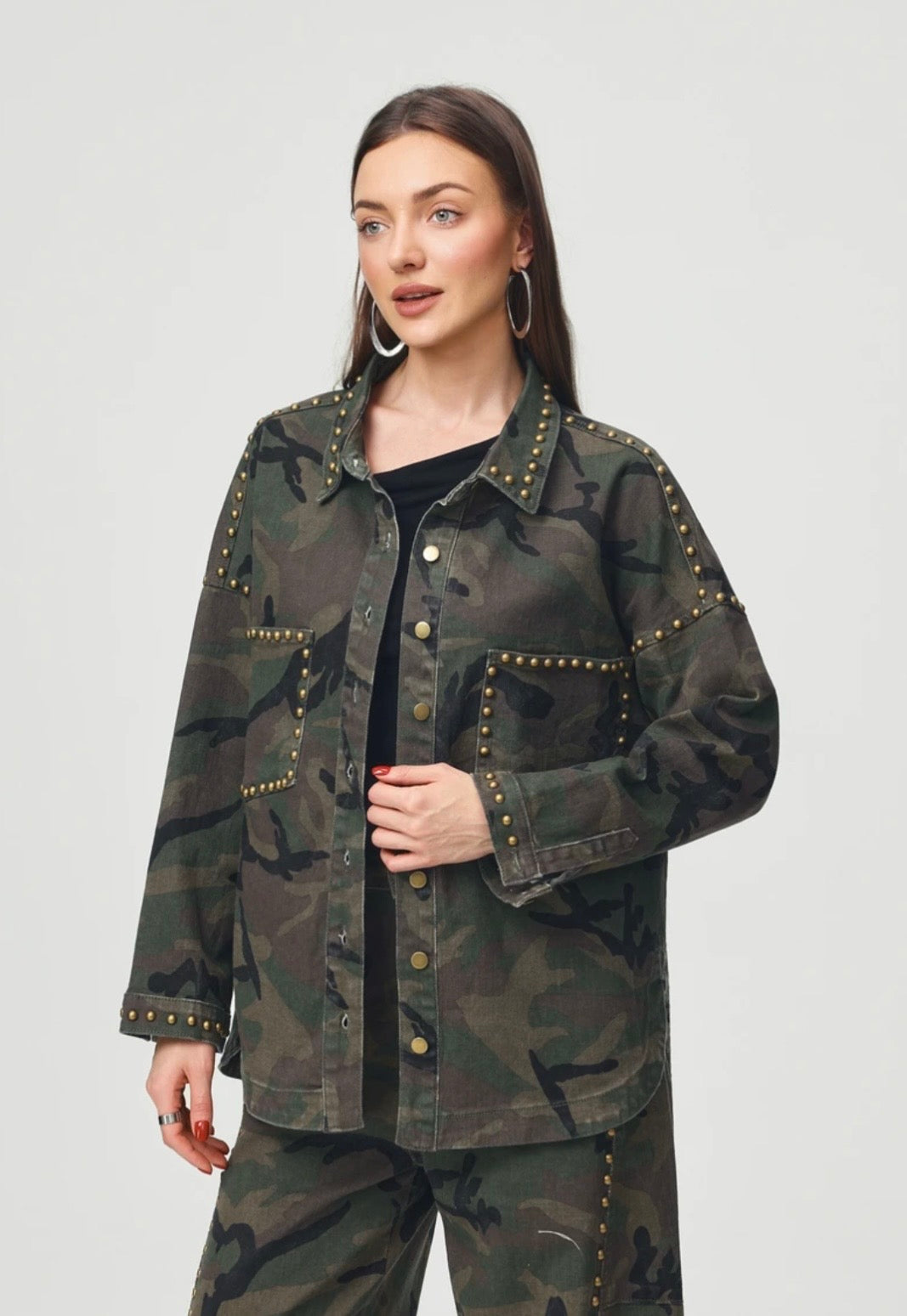 Camp denim jacket studs