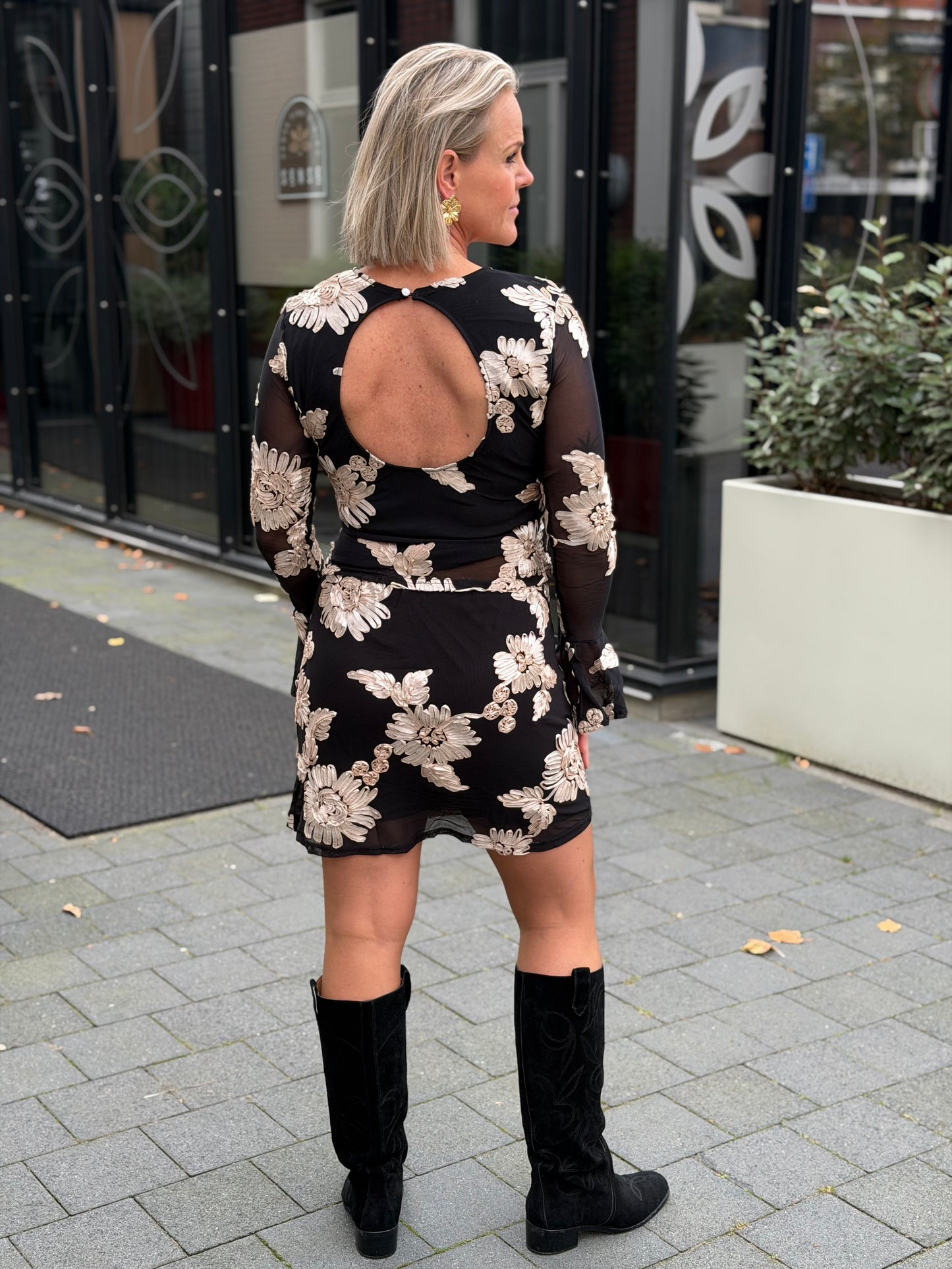 Tweedelige set rokje en top zwart