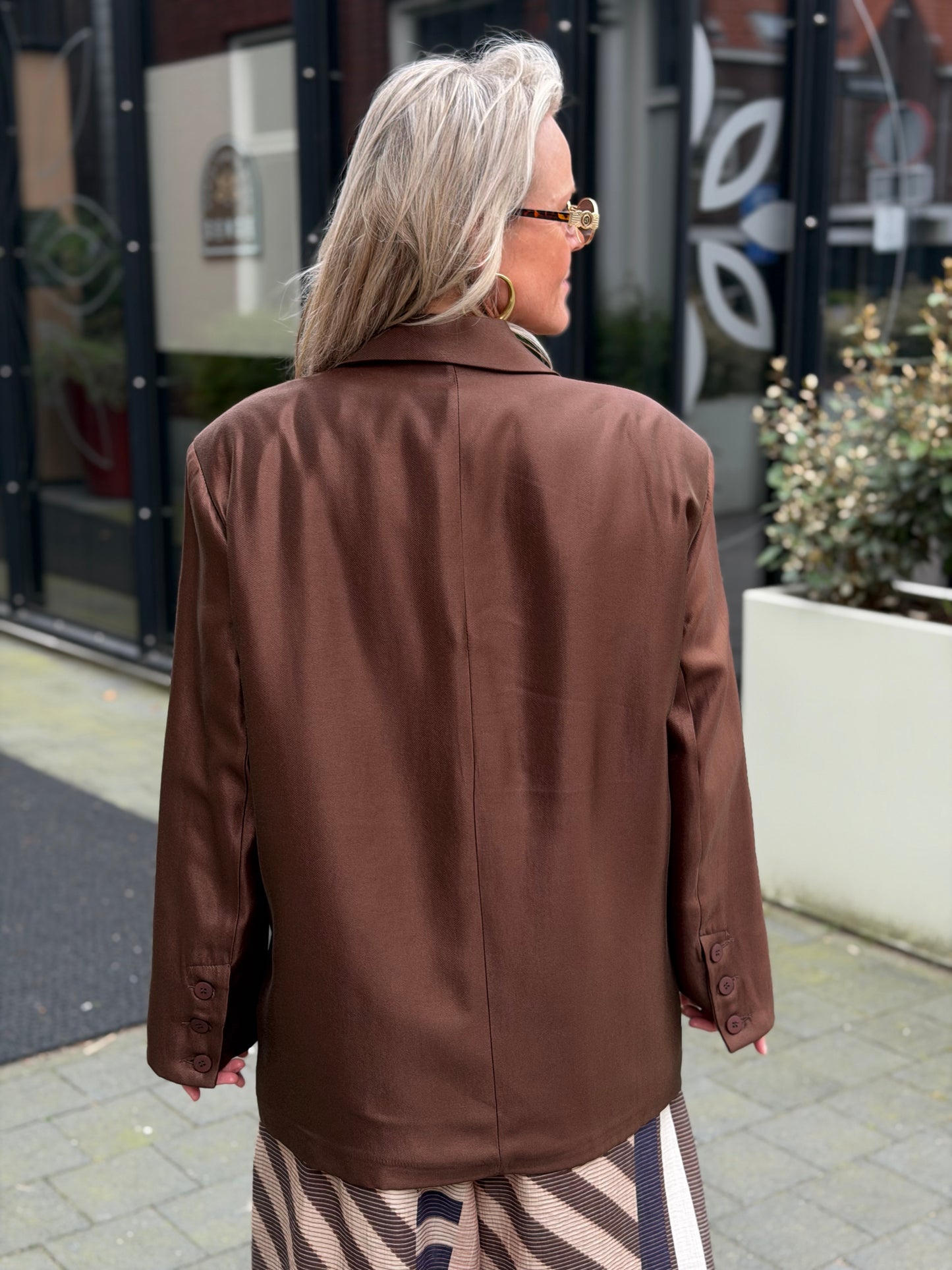 Oversized blazer bruin