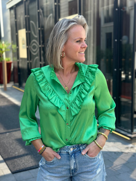 silky blouse groen