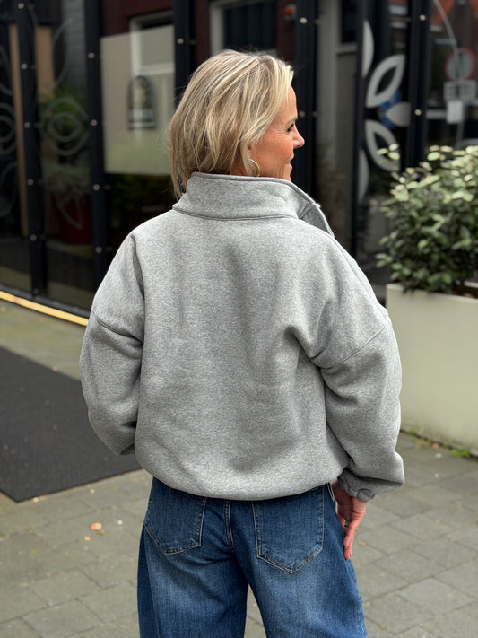 Zipper sweater grijs melee