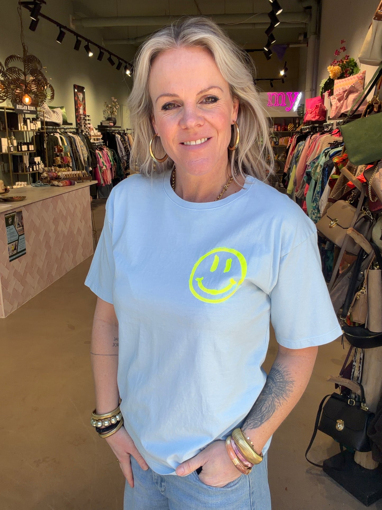 T-shirt Smiley blue