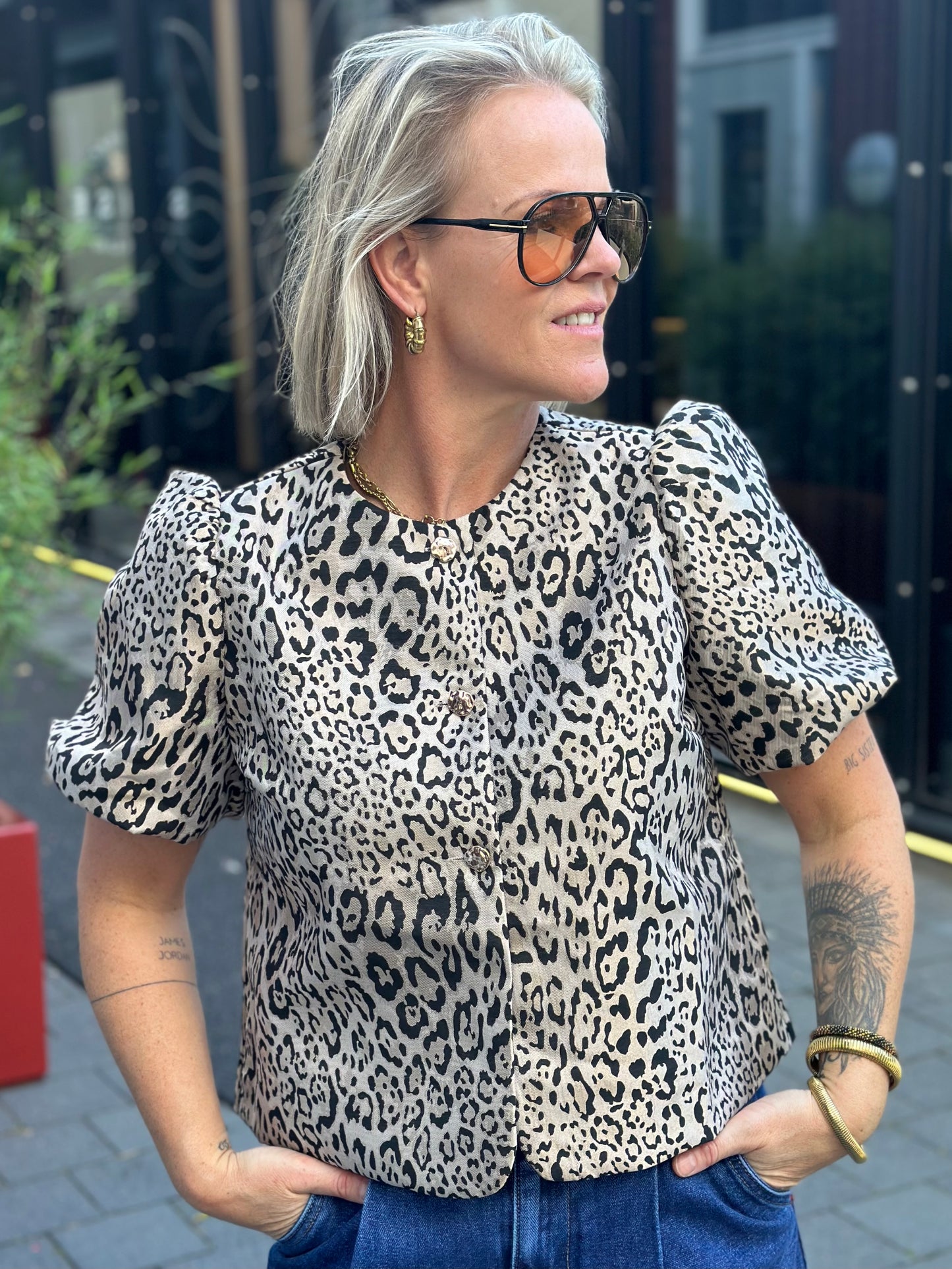 Jacquard blazer Leopard