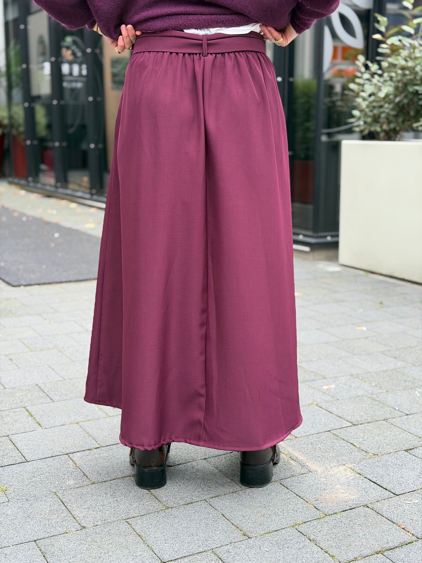 Lange rok aubergine
